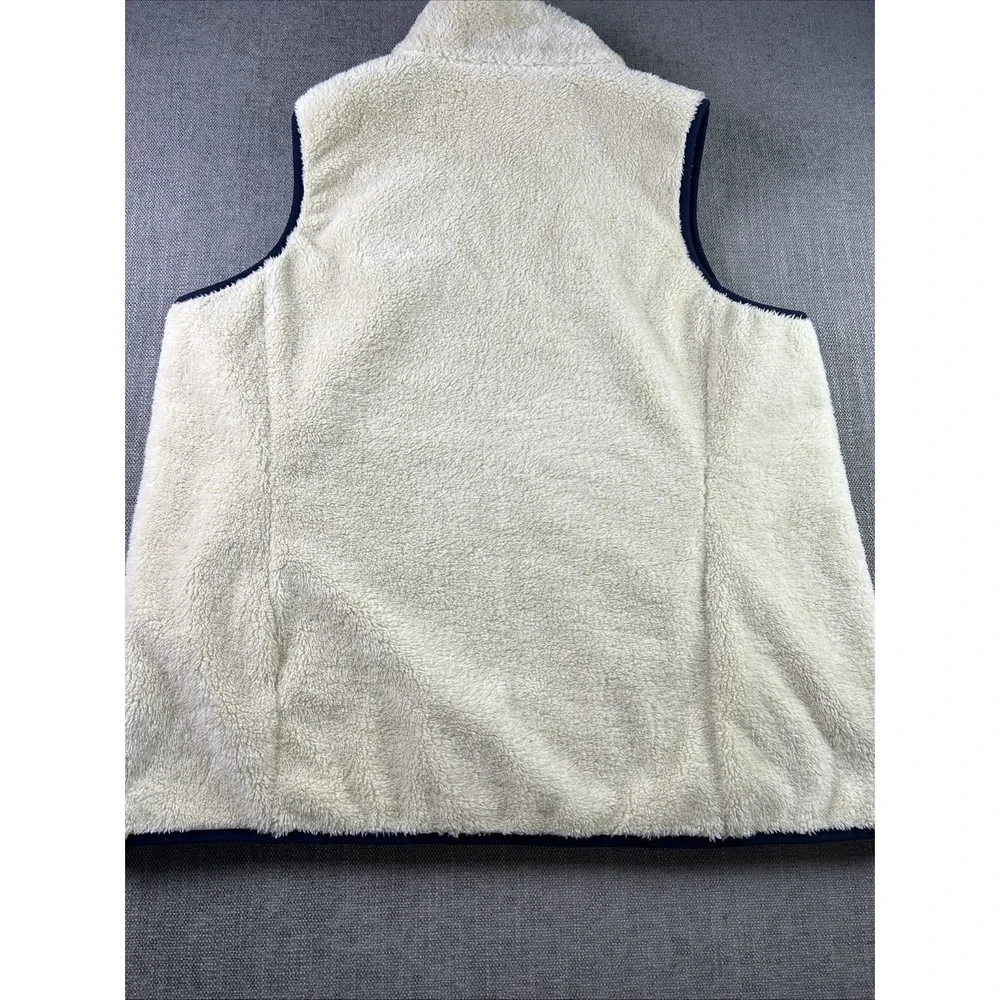Orvis Sherpa Vest Womens XL Aztec Trim Cream White Full Zip Pockets Preppy‎